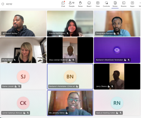 Screenshot of Virtual Meeting