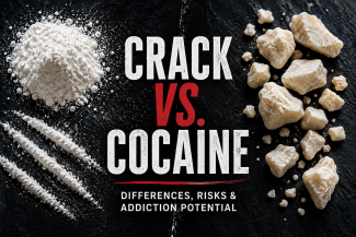 Crack cocaine and powder cocaine contain the same primary drug but differ in chemical form, route of administration, onset of effects, and addiction patterns.