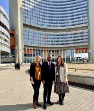 Joanna, Mulka and Goodman at the Vienna International Centre